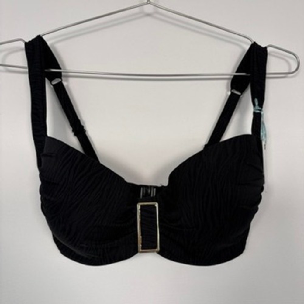 NWT Panache Womens Lola Balconnet Bikini Top 30FF Black Zebra Texture SW0721PN